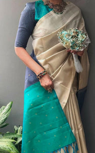 Kimmaya , Kanchipuram Pure Silk Handloom sarees with 2gram Pure jari -PDS001WS