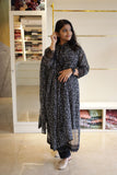 Black Floral  New Georgette Salwar Suit Set with Lace Borders - SAHE001BSS