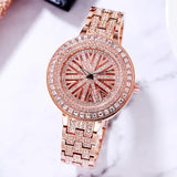 Rose  Gold  Plated Designer Revolving dial watch for Women-DUB001RRS