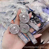 White Gold  Plated Designer Revolving dial watch for Women-DUB001RWS