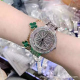 White Gold  Plated Designer Revolving dial watch for Women-DUB001RWS