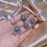 Rosati , Snowflake Zirconia Pendent Set for Women-DUB001PS