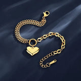 Designer Dubai Gold Plated Hanging Heart Bracelet By IDH Jewellery -DUB001B