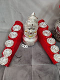 Jaya  Lakshmi , German silver Astalakshmi design kalsha with  Amman face , fiber 5 steps with 10 diyas-SILU001C