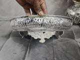 Shaarada  , German silver washable Astalakshmi design special design Big  Size plate for Puja-SILU001PB