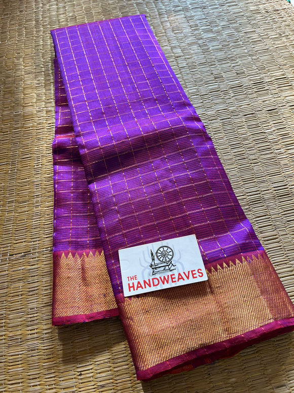 Violet shade Mangalagirl Pure Pattu by Cotton Saree for women -PDS001MSV