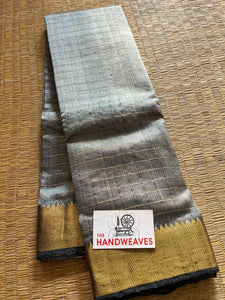 Grey  shade Mangalagiri Pure Pattu by Cotton Saree for women -PDS001MSGR