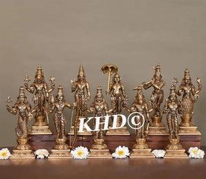 Dashavatar Statue Set of 10 , in Brass - MK001DS