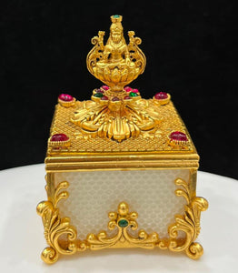 Maha Lakshmi , Micro Gold Polish  Kemp Stone With Marble Powder Design Sindoor Cheppu-SAY001MSD