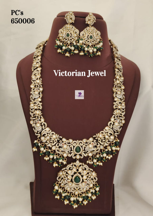 Vijayata , Victorian Finish  elegant Gold finish Necklace set for women -SAY001VNSE