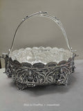 Shankari , Antique finish German Silver Asta Lakshmi Design Flower Basket -SILU001FB