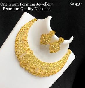 Gazala , One Gram Gold Forming Necklace Set for Women-SAY001GFG