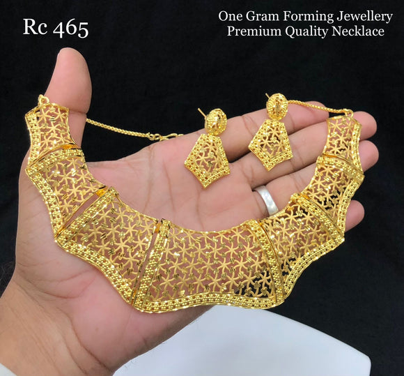 Faheeda  , One Gram Gold Forming Necklace Set for Women-SAY001GFE