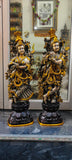 Madhava Sangini  , Beautifully Carved Intricate  work Radha Krishna Statue in Brass - DEVA001RKA