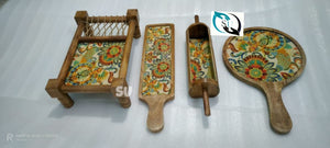 Mango Wood Khatiya / Khaat Platter Set Multipurpose dinnerware and Serving Pieces-MK001KPS