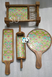Mango Wood Khatiya / Khaat Platter Set Multipurpose dinnerware and Serving Pieces-MK001KPU