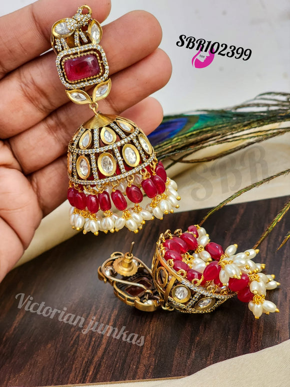 Soundarya , elegant Victorian Finish Kundan Gold Finish Jumka for women -SAY001JP