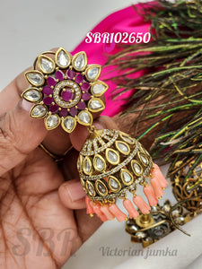 Sangini  , elegant Victorian Finish Kundan Gold Finish Jumka for women -SAY001JS