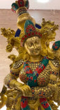 Radhamadhava , Beautifully Carved Intricate stone work Radha Krishna Statue in Brass - DEVA001RK