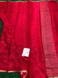 Red  Mysore Crepe Silk Saree with Swarovski Crystal work-PDS001MSR