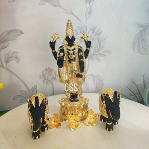 Gold  Plated Balaji with elephants  and Mandaralu Combo for Puja-CZY001SBG