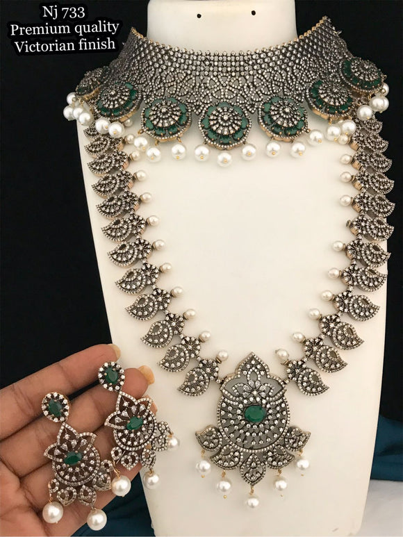 Abhilasha , Victorian Finish Double Necklace Set for Women -LR001VFDN