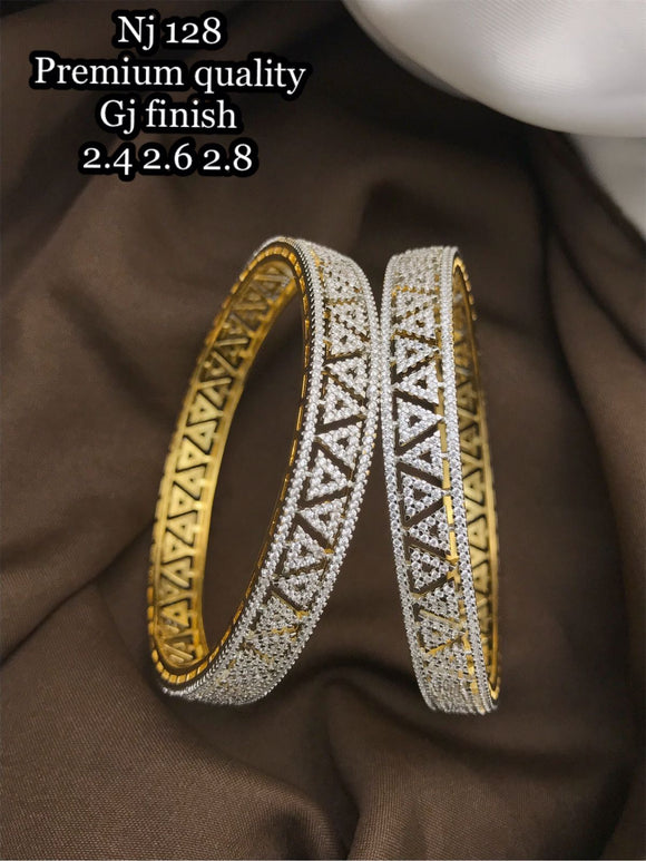 Vanashree , Premium Quality American Diamond Stone Gold Jewellery Finish Bridal Bangles Set for Women-LR001DBSV