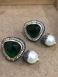 Beautiful Stone studs with pearls for Women