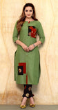 GREEN PURE COTTON KURTI WITH PANT WITH NATURAL VEGETABLE PRINT