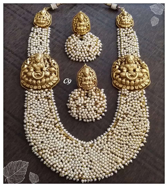 New Fashion Pearl Lakshmi Necklace Set