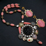 Kundan Necklace set with fine crafted stone work