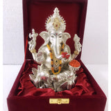 999 Silver Plated Antique Matt Finish Lord  Ganesha