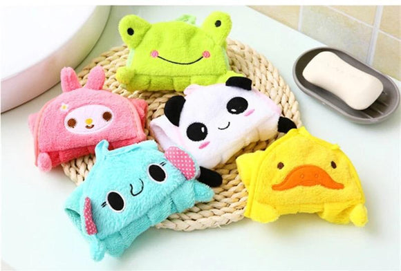 Set of four soft toy  hand towels.