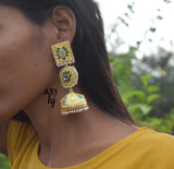 Designer earrings with Pearls and Enamel