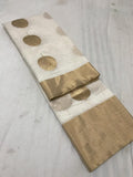Golden Leaves in Cream Chanderi Saree