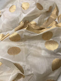 Golden Leaves in Cream Chanderi Saree
