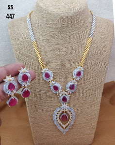 Gold Chain with Pendants and earrings
