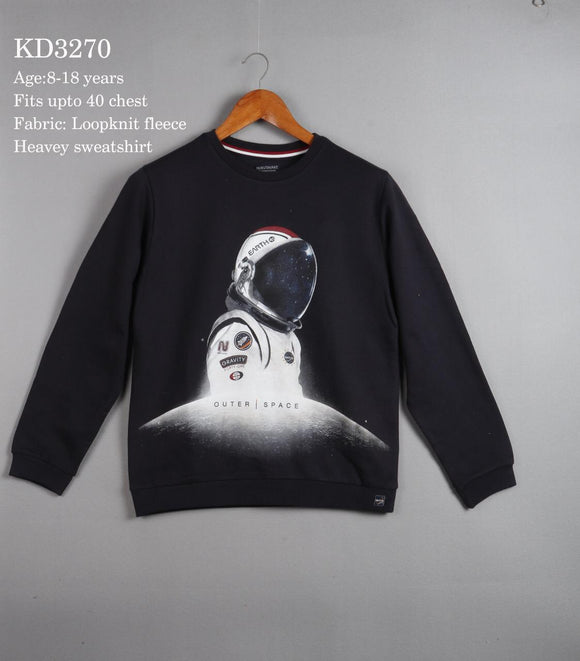 Astronaut Design Black Sweat shirt for Boys