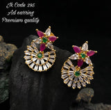 Earrings  with Ruby and green Stones for women
