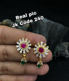 Earrings  with Ruby and green Stones for women