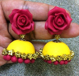 Polymer jewellery Rose Jumka for Women