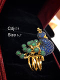 Indo Western Style Peacock Stone Ring for Women