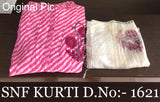 Pom-pom styled Cotton Kurti in Leheriya print with Dupatta