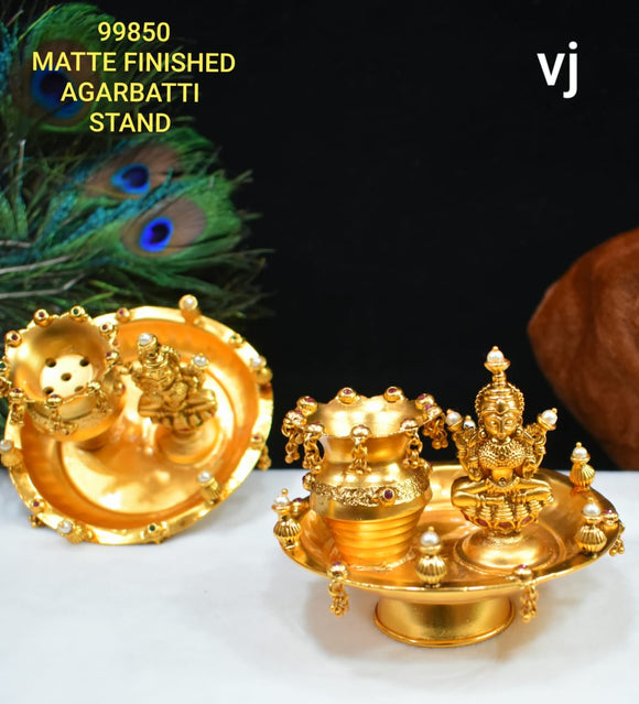 Brass finish   Agarbatti Stand with Lakshmi Statue