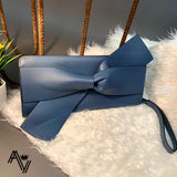 Beautiful Blue Bow  Clutch/ Blue Wallet