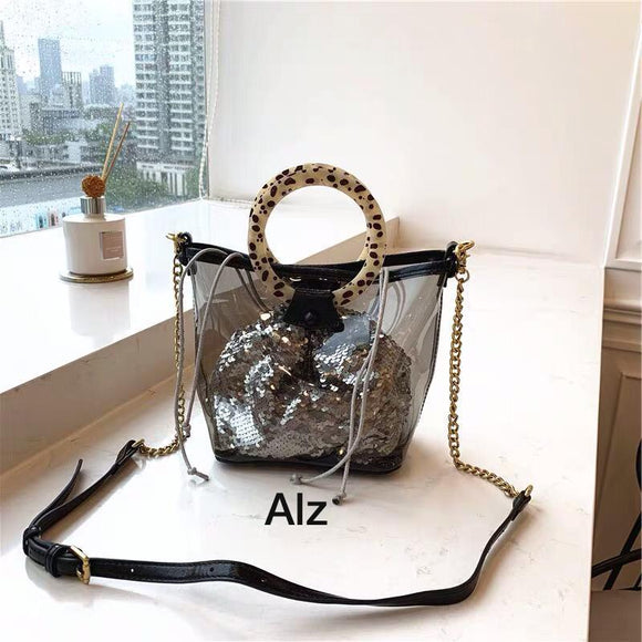 Sequins Clear bag Combo Sling