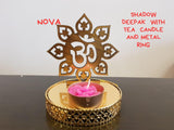 Shadow Deepak with tea candle and metal ring