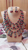Oxidized Silver Bead layered  Necklace for Women