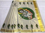 Mural painted Tissue kerala saree-CFSTS001