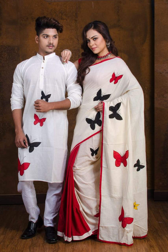 Couple set Saree and Punjabi - Saree Ghor